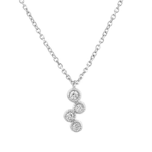 Collier or 750 blanc diamants 42cm