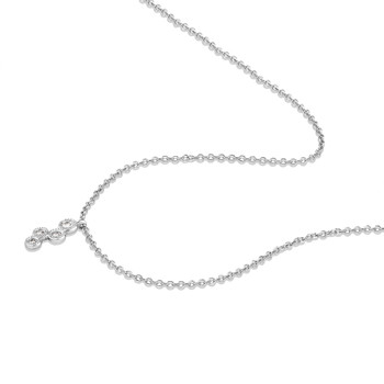 Collier or 750 blanc diamants 42cm