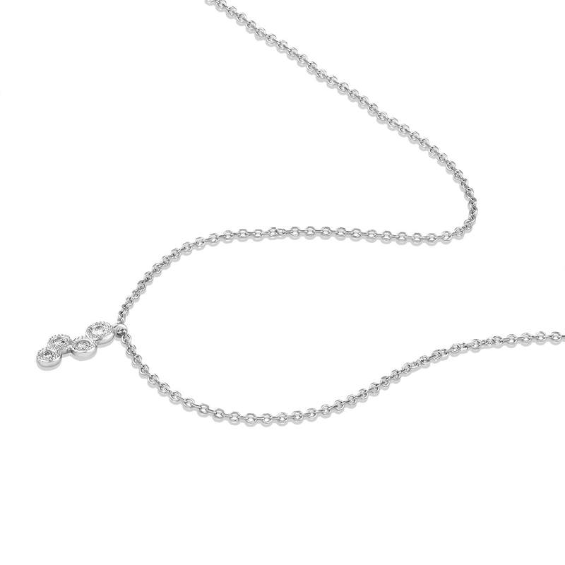 Collier or 750 blanc diamants 42cm - vue 2