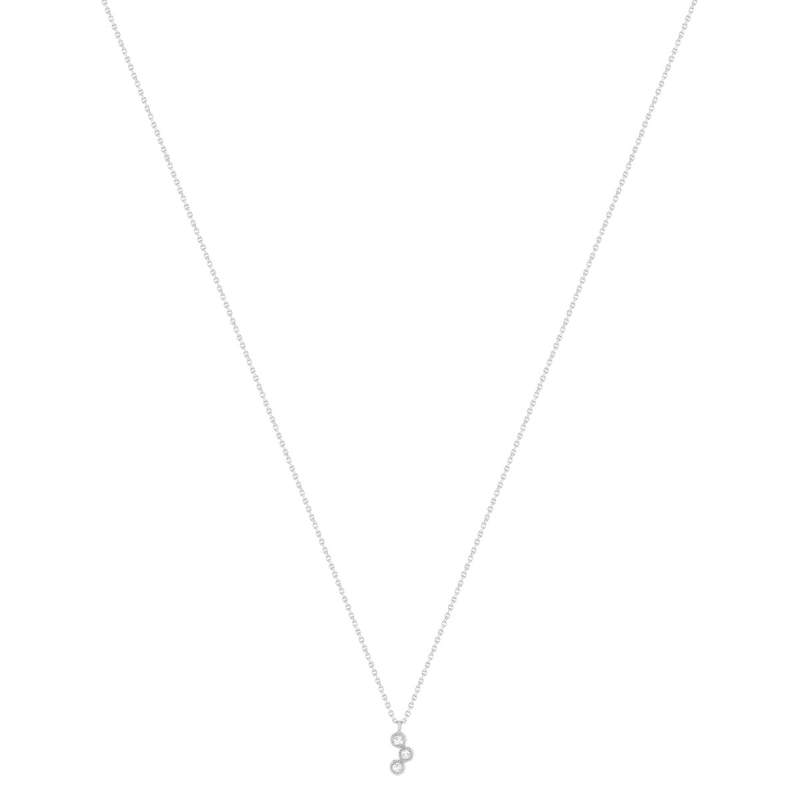 Collier or 750 blanc diamants 42cm - vue 2