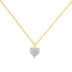 Collier or 750 2 tons diamants 42cm motif coeur - vue 1