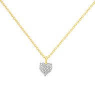 Collier or 750 2 tons diamants 42cm motif coeur