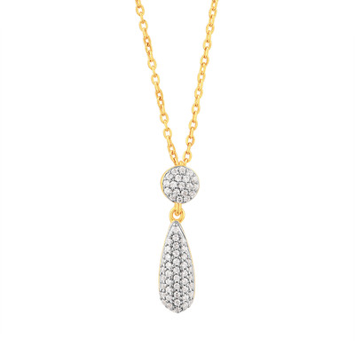 Collier or 750 2 tons diamants 42cm - vue 1
