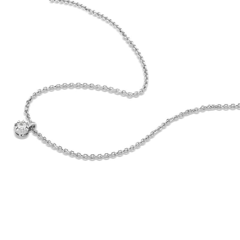 Collier or 750 blanc diamants 42cm - vue 2