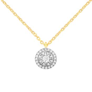 Collier or 750 2 tons diamants 0.045 ct 42cm