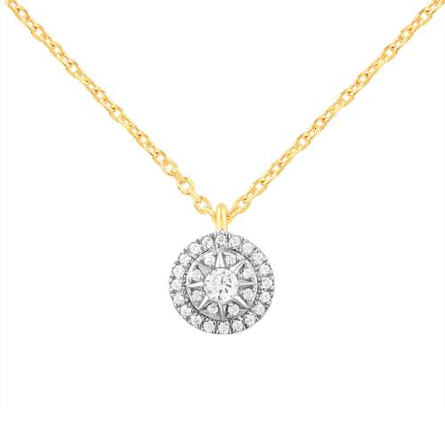 Necklace gold 750 2 tone diamonds 42cm
