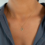 Collier or 750 2 tons diamants 42cm - vue porté 1