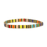 Bracelet élastiques perles japonaises MIYUKI en verre émaillé ton multicolore 17cm - vue 1