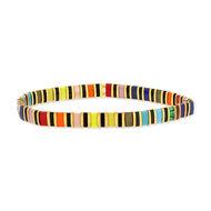 Bracelet élastiques perles japonaises MIYUKI en verre émaillé ton multicolore 17cm