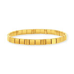 Bracelet élastiques perles japonaises MIYUKI en verre émaillé ton doré 17cm - vue 1