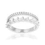 Bague argent 925 et zirconias - vue 1