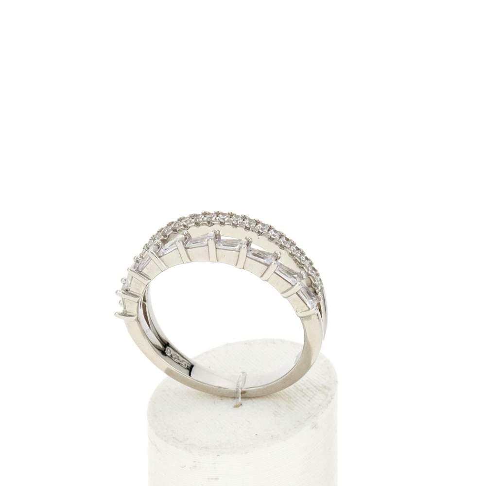 Bague argent 925 et zirconias - vue 2