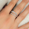 Bague argent 925 et zirconias - vue Vporté 1