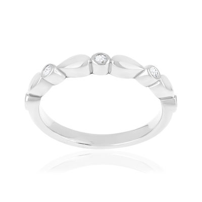Bague argent 925 et zirconias - vue 1