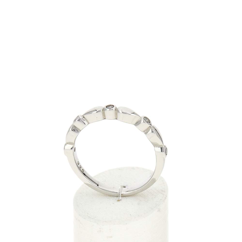 Bague argent 925 et zirconias - vue 2