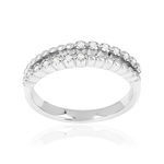 Bague argent 925 et zirconias - vue 1