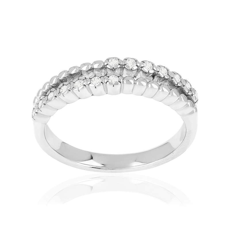 925 sterling silver ring with zirconia stones - view 1