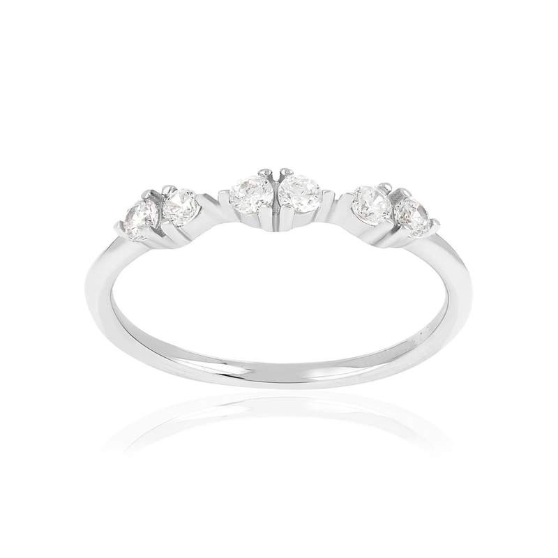 Bague argent 925 et zirconias - vue 1