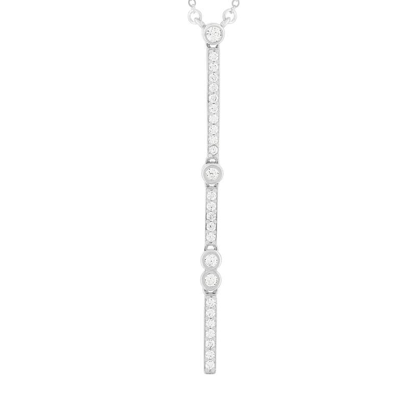 Collier argent 925 et zirconias 45cm - vue 1