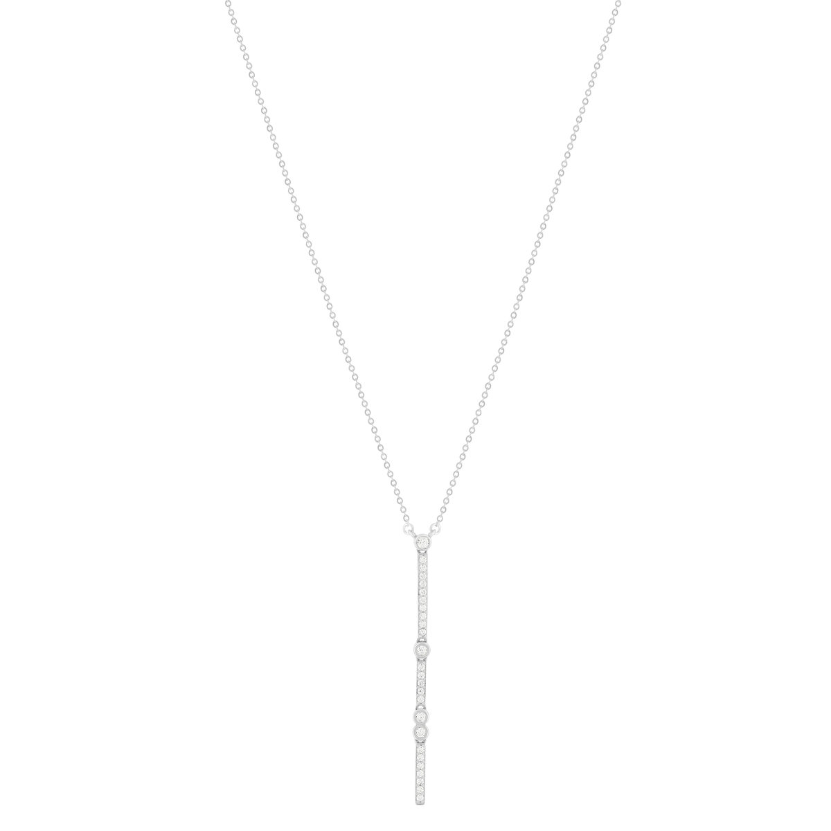 Collier argent 925 et zirconias 45cm - vue 2