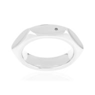 925 sterling silver ring with treated black diamond