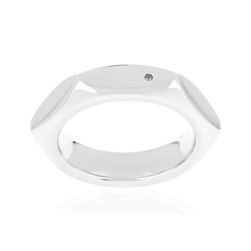 Bague argent 925 diamant noir traité