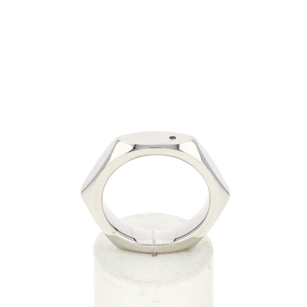Ring van 925 zilver met een bewerkte zwarte diamant - afbeelding 1