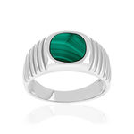 Chevalière argent 925 malachite - vue 1