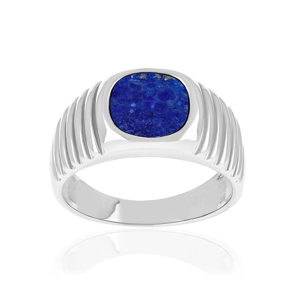 Chevalière argent 925 lapis lazuli