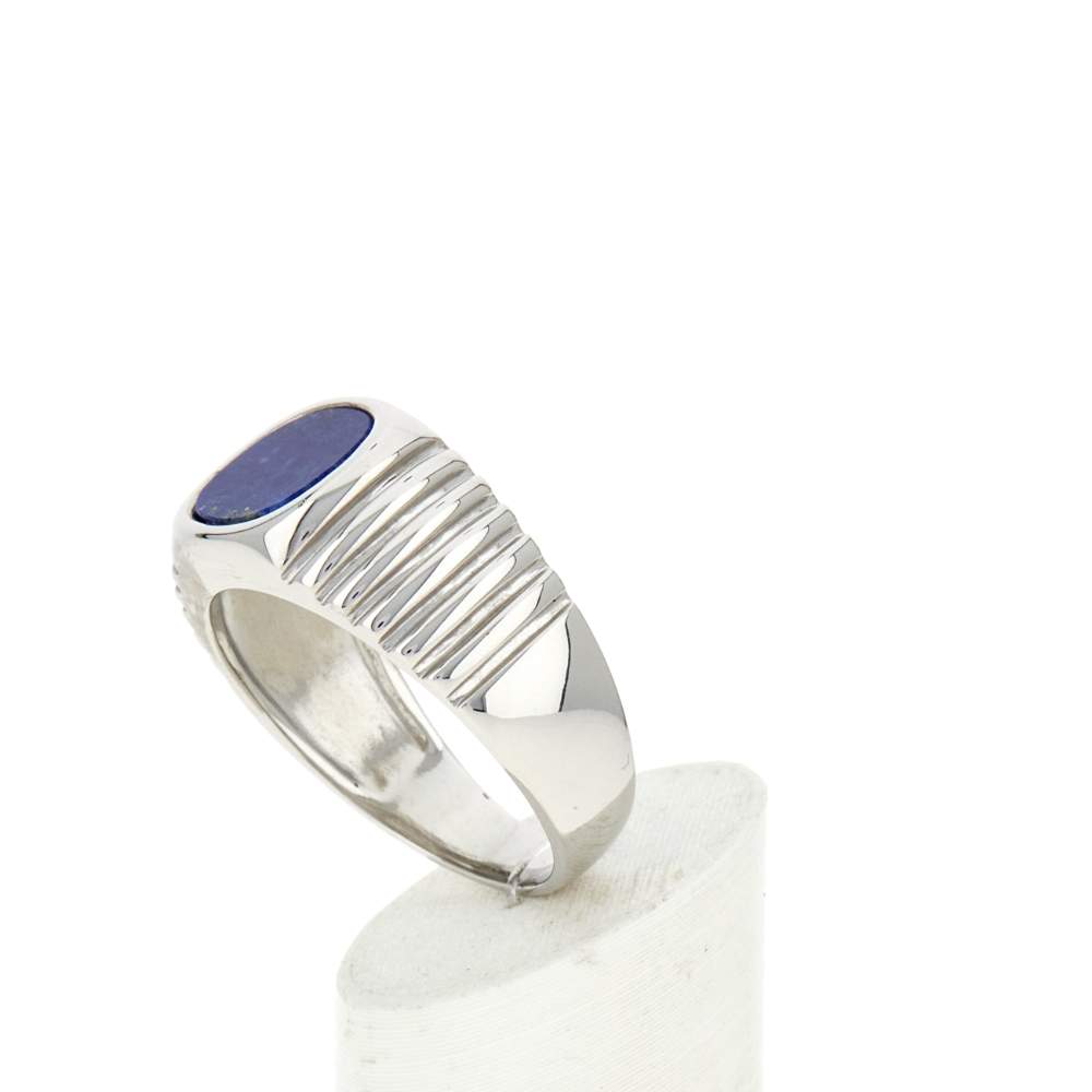 Chevalière argent 925 lapis lazuli - vue 5
