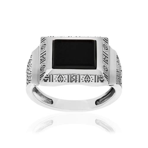 Bague argent 925 agate noire