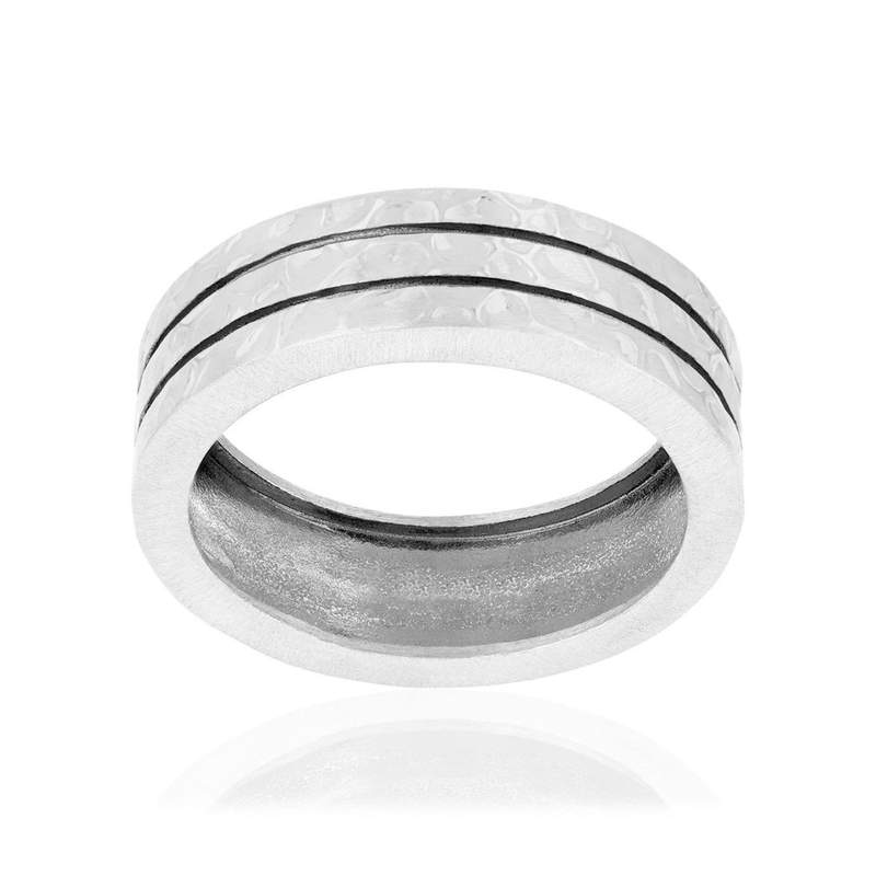 Bague argent 925 vieilli - vue 1