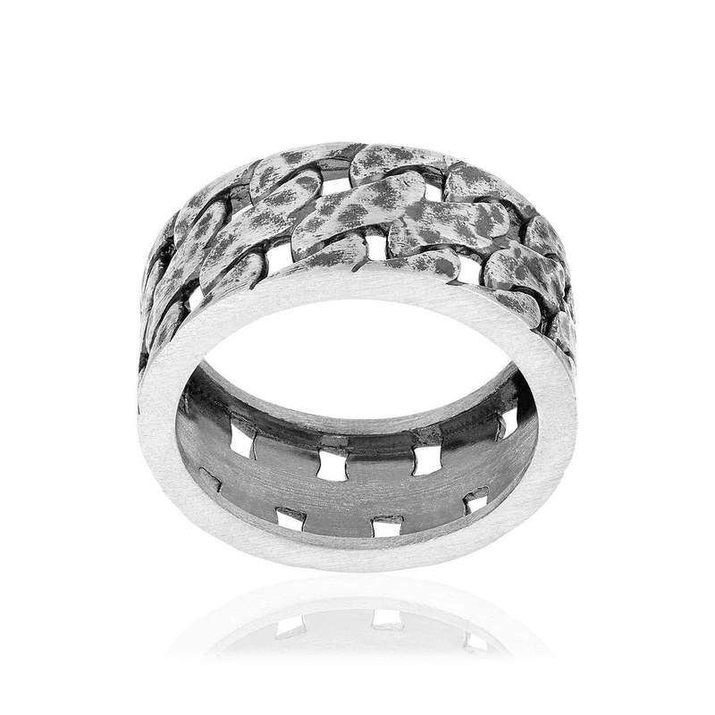 Bague argent 925 vieilli - vue 1