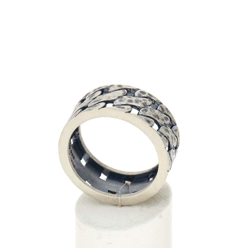 Bague argent 925 vieilli - vue 2