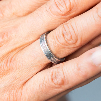 Bague argent 925 vieilli