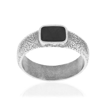 Bague argent 925 pierre synthétique noire