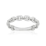 Bague argent 925 rhodié zirconias - vue 1