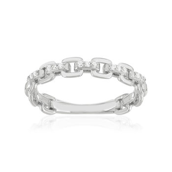 Bague argent 925 rhodié zirconias