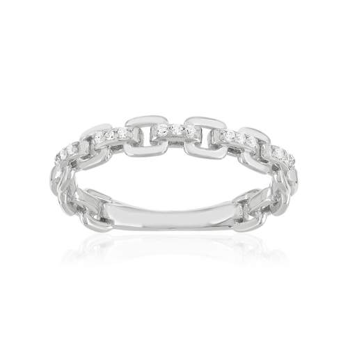 Bague argent 925 rhodié zirconias