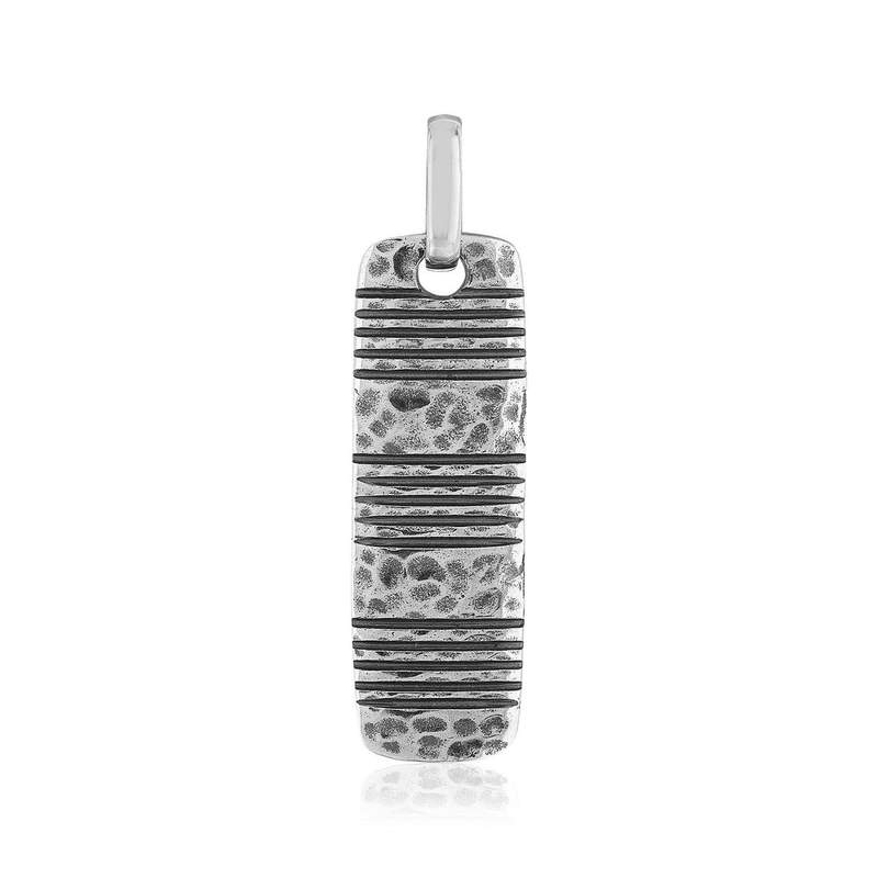 Pendentif argent 925 martelé - vue 1