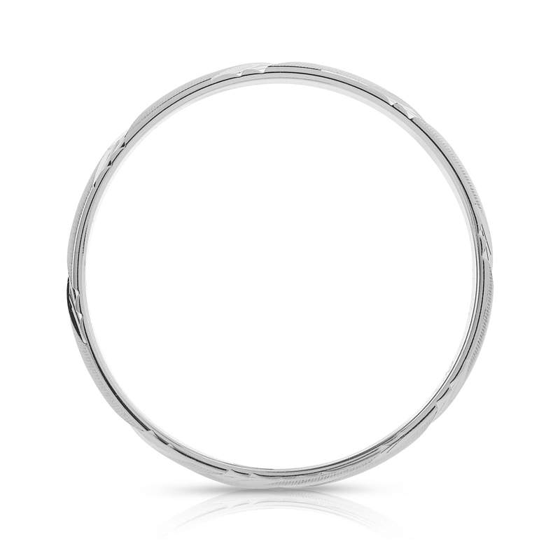 Alliance or 750 blanc satiné et facetté 4 mm - vue 2