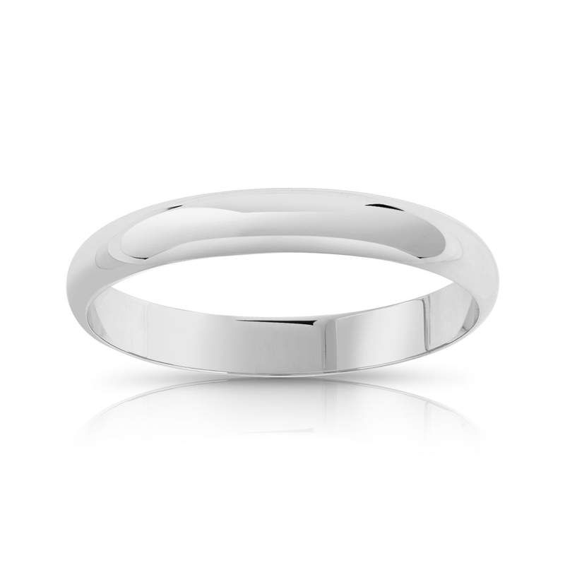 Alliance or 750 blanc demi-jonc 3 mm - vue 1