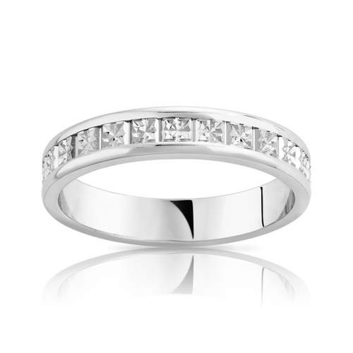 750 white gold wedding band