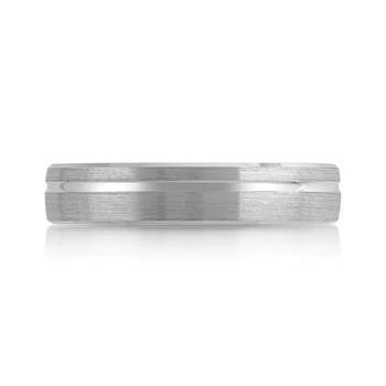 750 white matte gold wedding band 4 mm