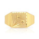 Chevalière or 750 jaune carrée 2 initiales - vue 3