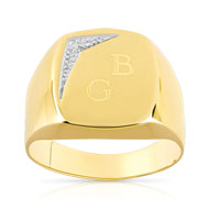 Chevaliere or 2 tons 750 diamant personnalisable