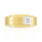 Chevaliere or 750 2 tons diamant - vue 3