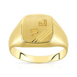 Chevalière or 750 jaune 2 initiales - vue 1