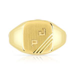 Chevalière or 750 jaune 2 initiales - vue 3