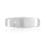 Chevalière or 750 blanc rectangulaire diamant - vue 3